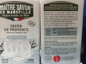 Savon de Provence au lait d'ânesse 100g Lot de 3