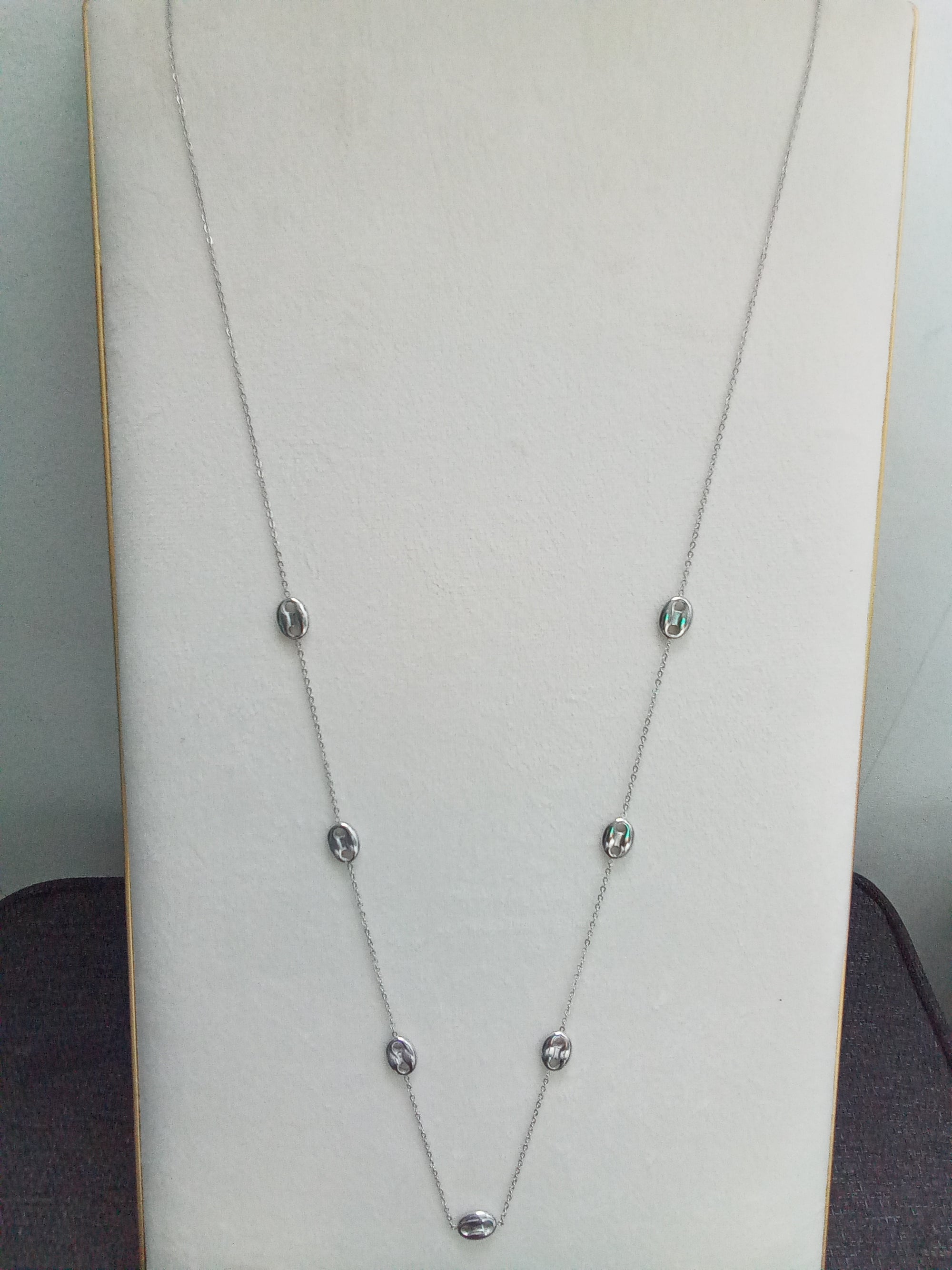 Stainless Steel “Coffee Bean” Long Necklace