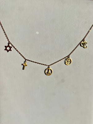 PEACE gold necklace
