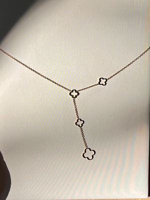 Gold “CLOVERS” pendant necklace