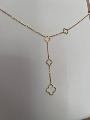 Gold “CLOVERS” pendant necklace